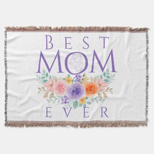 Beste moeder ooit bloeit, Moederdag Quote Deken (Voorkant)