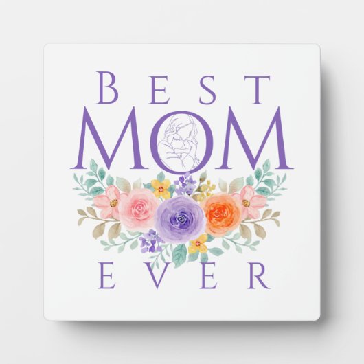 Beste moeder ooit bloeit, Moederdag Quote Fotoplaat (Voorkant)