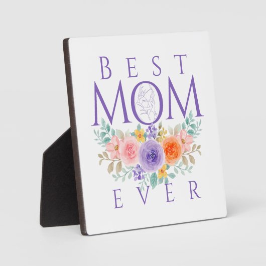 Beste moeder ooit bloeit, Moederdag Quote Fotoplaat (Voorkant)