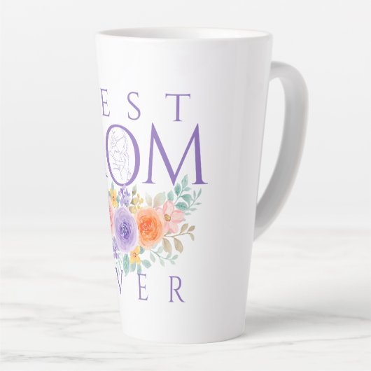 Beste moeder ooit bloeit, Moederdag Quote Latte Mok (Rechterhoek)