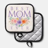 Beste moeder ooit bloeit, Moederdag Quote Pannenlap (Voorkant / Achterkant)