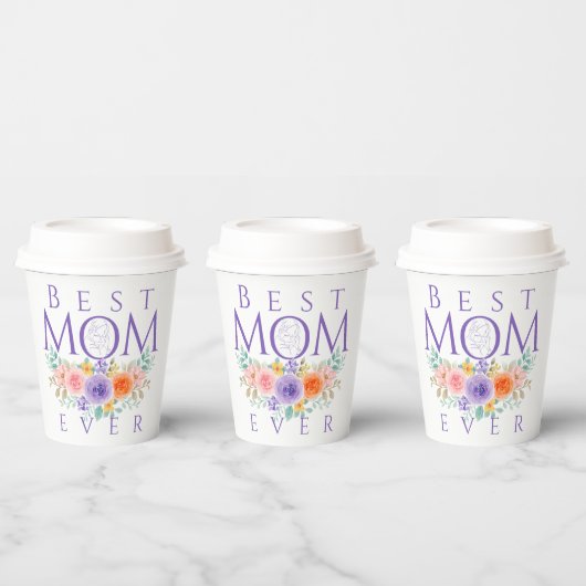 Beste moeder ooit bloeit, Moederdag Quote Papieren Bekers (Multi)