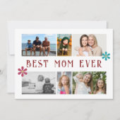 Beste Moeder Ooit Bloem 6 Foto Collage Moederdag Feestdagenkaart (Voorkant)