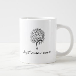 Beste Moeder Ooit Bloem Boom Illustratie Grote Koffiekop