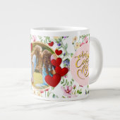 Beste Moeder Ooit Bloem Foto Moederdag Grote Koffiekop (Voorkant rechts)