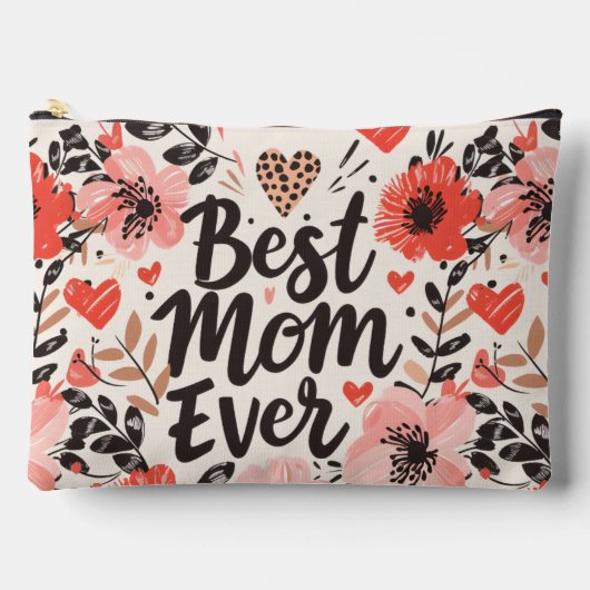 Beste moeder ooit bloem grote accessoire zakje etui (Voorkant)