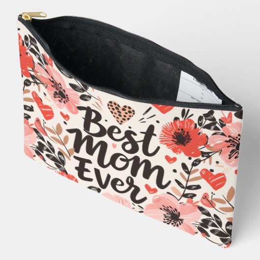 Beste moeder ooit bloem grote accessoire zakje etui (Open)