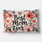 Beste moeder ooit bloem kleine accessoire zakje etui (Achterkant)