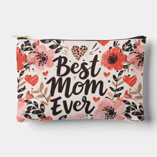 Beste moeder ooit bloem kleine accessoire zakje etui (Voorkant)