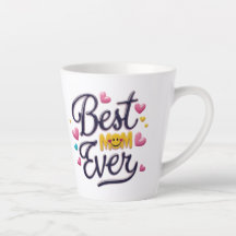 Beste Moeder Ooit Bloem Latte Mok – Elegante 12 oz