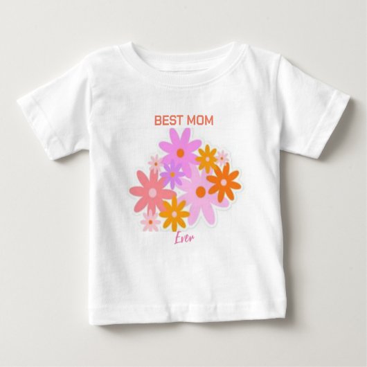 Beste moeder ooit Bloemen Baby T-shirt (Voorkant)
