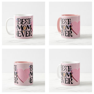 Beste Moeder Ooit Bloemen En Roze Hart Koffiemok