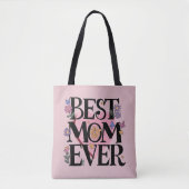 Beste moeder ooit bloemen en roze hart tote bag (Voorkant)
