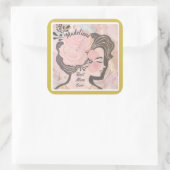 Beste Moeder Ooit Bloemen Goud Lijst Naam Vierkante Sticker (Tas)