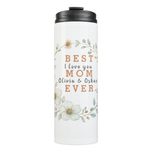 Beste moeder ooit Bloemen| Moederdag cadeau - Thermosbeker (Voorkant)