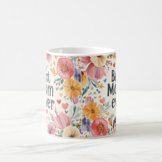 Beste moeder ooit bloemen Moederdag koffie mok 1 (Center)