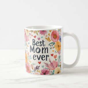 Beste moeder ooit bloemen Moederdag koffie mok 1