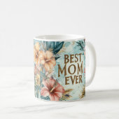 Beste moeder ooit bloemen Moederdag koffie mok 2 (Voorkant rechts)