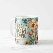 Beste moeder ooit bloemen Moederdag koffie mok 2 (Voorkant links)