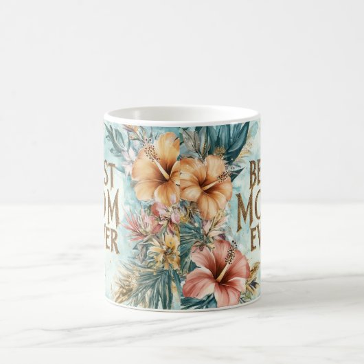Beste moeder ooit bloemen Moederdag koffie mok 2 (Center)