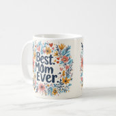 Beste moeder ooit bloemen Moederdag koffie mok 3 (Voorkant links)