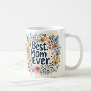 Beste moeder ooit bloemen Moederdag koffie mok 3