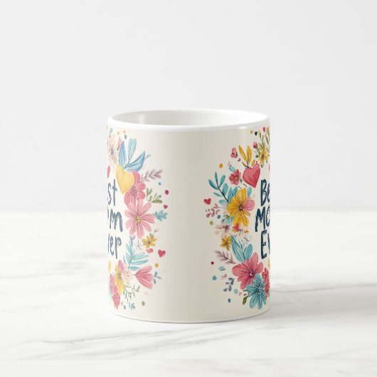 Beste moeder ooit bloemen Moederdag koffie mok 5 (Center)