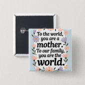 Beste moeder ooit Bloemen Moederdag Quote Vierkante Button 5,1 Cm (Voorkant /achterkant)