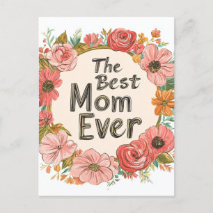 Beste moeder ooit bloemen Moederdag vakantie Brief Feestdagenkaart