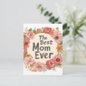 Beste moeder ooit bloemen Moederdag vakantie Brief Feestdagenkaart (Staand voorkant)