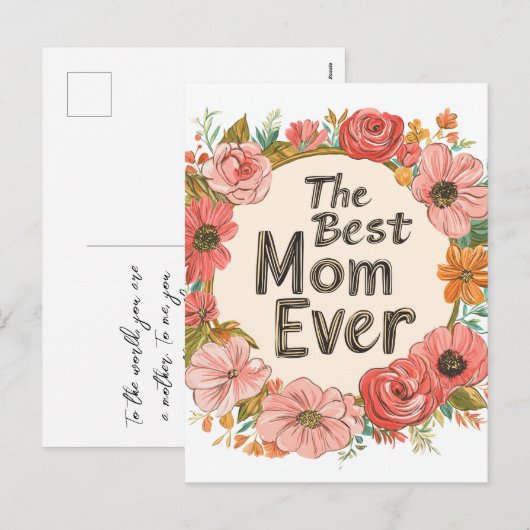 Beste moeder ooit bloemen Moederdag vakantie Brief Feestdagenkaart (Voorkant / Achterkant)