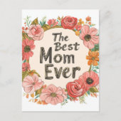 Beste moeder ooit bloemen Moederdag vakantie Brief Feestdagenkaart (Voorkant)
