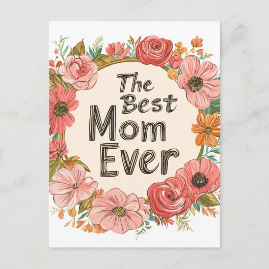 Beste moeder ooit bloemen Moederdag vakantie Brief Feestdagenkaart (Voorkant)