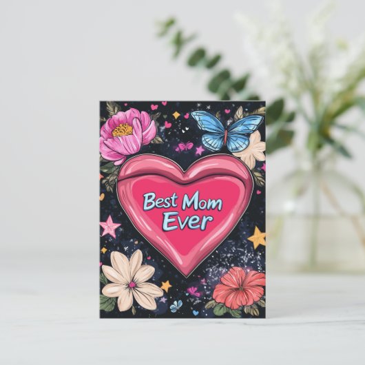 Beste moeder ooit bloemen Moederdag vakantie Brief Feestdagenkaart (Staand voorkant)