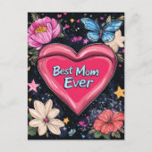 Beste moeder ooit bloemen Moederdag vakantie Brief Feestdagenkaart (Voorkant)