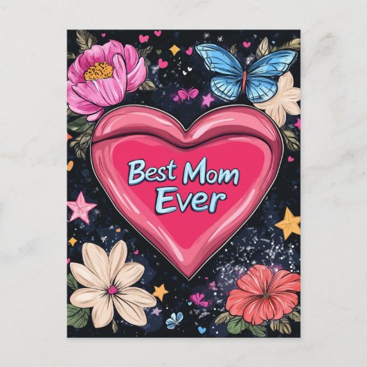 Beste moeder ooit bloemen Moederdag vakantie Brief Feestdagenkaart (Voorkant)