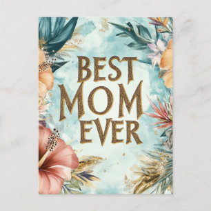 Beste moeder ooit bloemen Moederdag vakantie Brief Feestdagenkaart