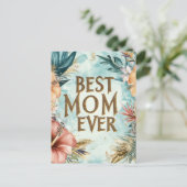 Beste moeder ooit bloemen Moederdag vakantie Brief Feestdagenkaart (Staand voorkant)