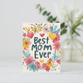 Beste moeder ooit bloemen Moederdag vakantie Brief Feestdagenkaart (Staand voorkant)