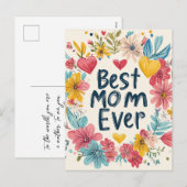 Beste moeder ooit bloemen Moederdag vakantie Brief Feestdagenkaart (Voorkant / Achterkant)