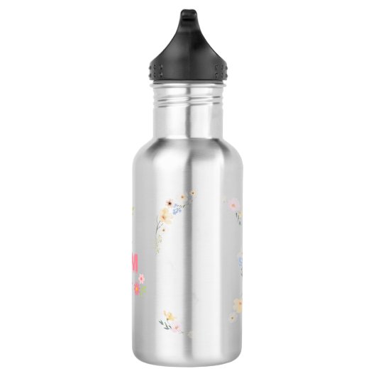 🌸 Beste moeder ooit Bloemen & pastels Waterfles (Rechts)