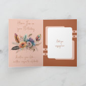 Beste moeder ooit bloemen verjaardag bruin koraal kaart (Binnen)