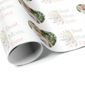Beste moeder ooit bloemenhart fotocollage cadeaupapier (Rol Hoek)