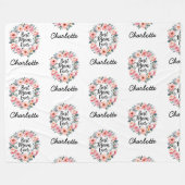 Beste moeder ooit | bloemenkrans | Schattigee Moed Fleece Deken (Voorkant (Horizontaal))