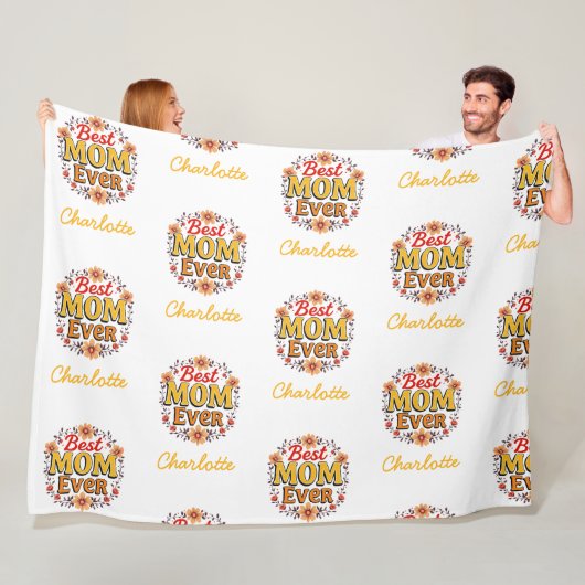 Beste moeder ooit | bloemenkrans | Schattigee Moed Fleece Deken (In situ)