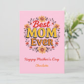 Beste moeder ooit | bloemenkrans | Schattigee Moed Kaart (Staand voorkant)