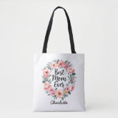 Beste moeder ooit | bloemenkrans | Schattigee Moed Tote Bag (Voorkant)