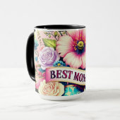 Beste Moeder Ooit Bloemenmok – Vintage Rozen Mok (Voorkant links)