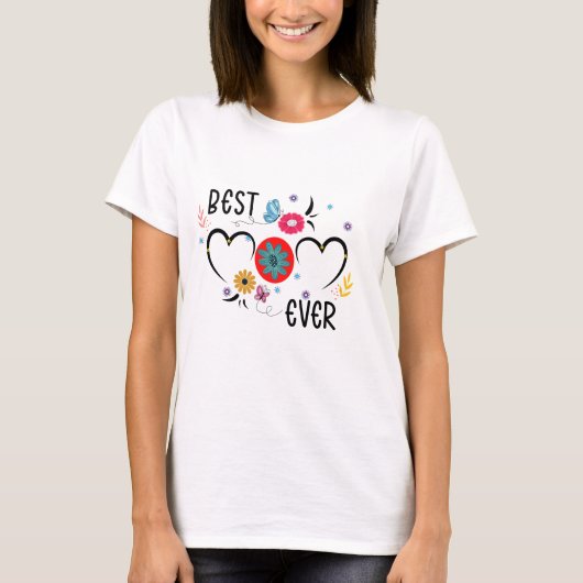 Beste moeder ooit bloemenvlinders T-shirt (Voorkant)