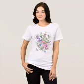 Beste Moeder Ooit Bloemig Watercolorontwerp  Tri-Blend Shirt (Voorkant volledig)
